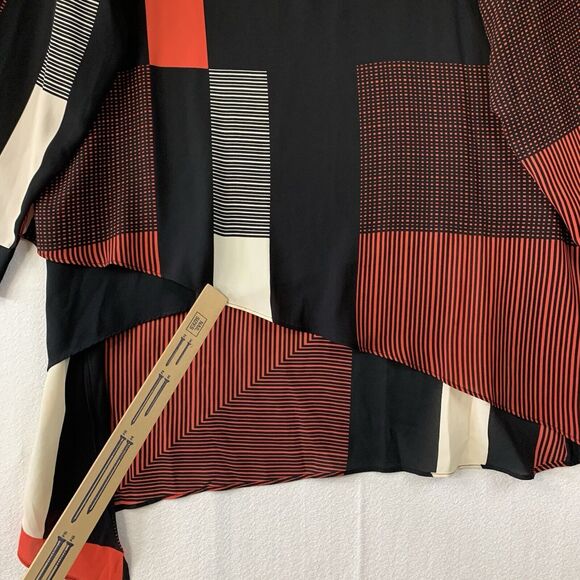 Chicos Tunic Women 3 Petite Color Block Asymmetrical Layered Blouse Lagenlook XL - Picture 12 of 13